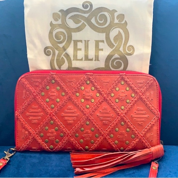 ELF Handbags - HANDMADE Red Leather Clutch by Bali ELF